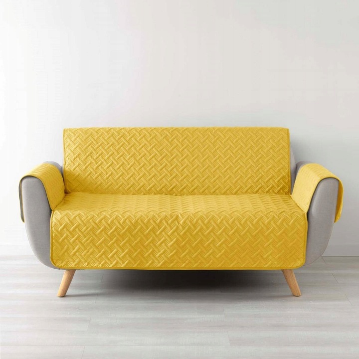 Калъф за диван 3 места, жълт, 279x179см, Douceur d'interieur