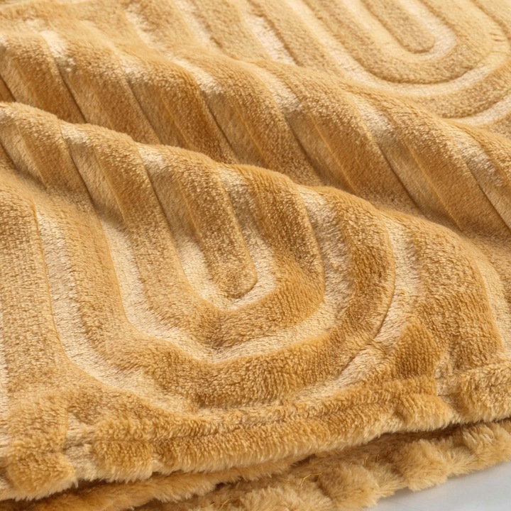Pled Decorative Galben ESQUISSE 125x150 cm - Textura Moderna