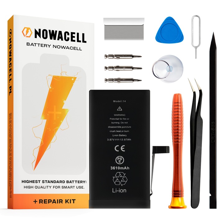 Baterie NOWACELL 3610mAh pentru iPhone 14 cu set de unelte