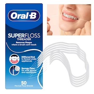 Ata dentara Oral-B SuperFloss Threader 50 bucati, cu capat rigidizat si parte spongioasa