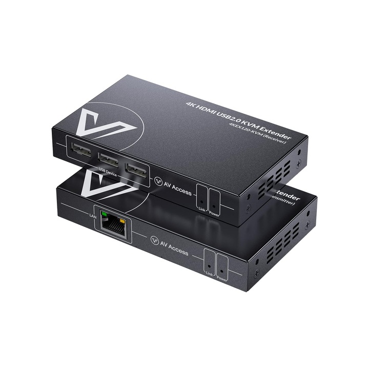 Extensor KVM HDMI AV Access, 4K, 120m, 3 USB 2.0 port, nulla késleltetés