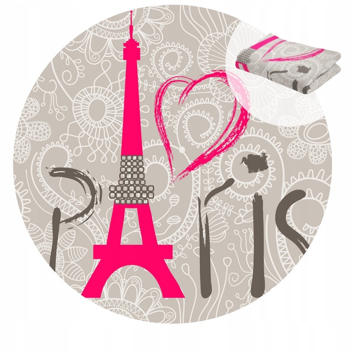Patura Moale 150x200 cm, Culoare Gri-Roz, Design Paris
