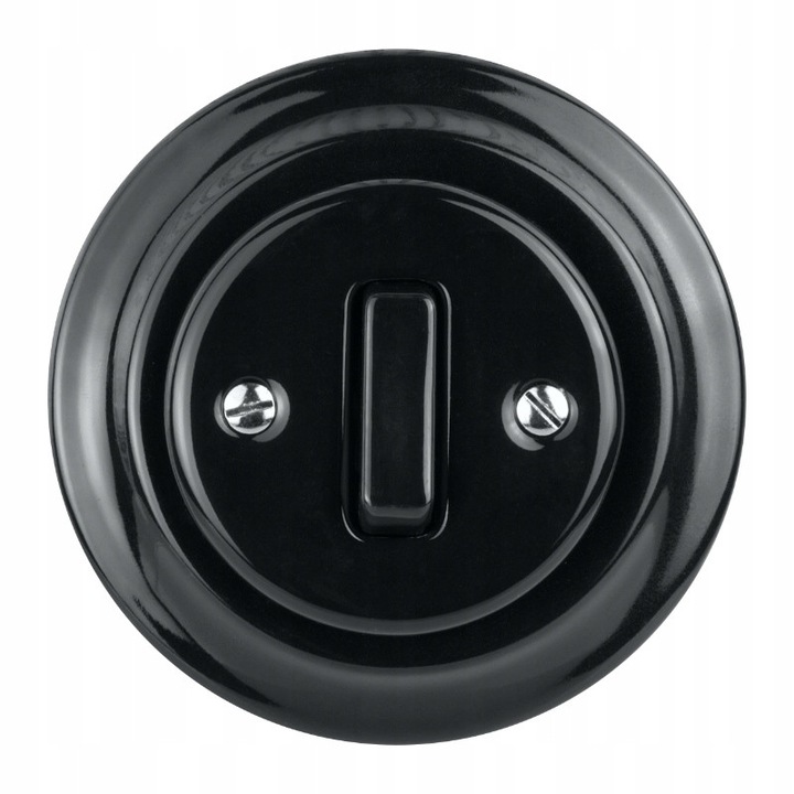 Intrerupator Ceramic Retro Black, Mountain Subt., VINTAGE, VIN6101