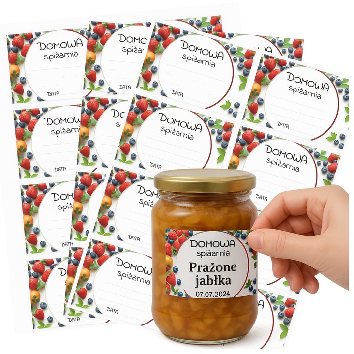 Set Etichete Autocolante Pentru Borcane, Bobimarket, Material: Cauciuc, Utilizare Universala, Pentru Borcane, Sticle, Ambalaje, Lipire Puternica, Util Pentru Organizarea Spatiului, 8 Cm X 5 Cm, Multicolor, 24 Bucati