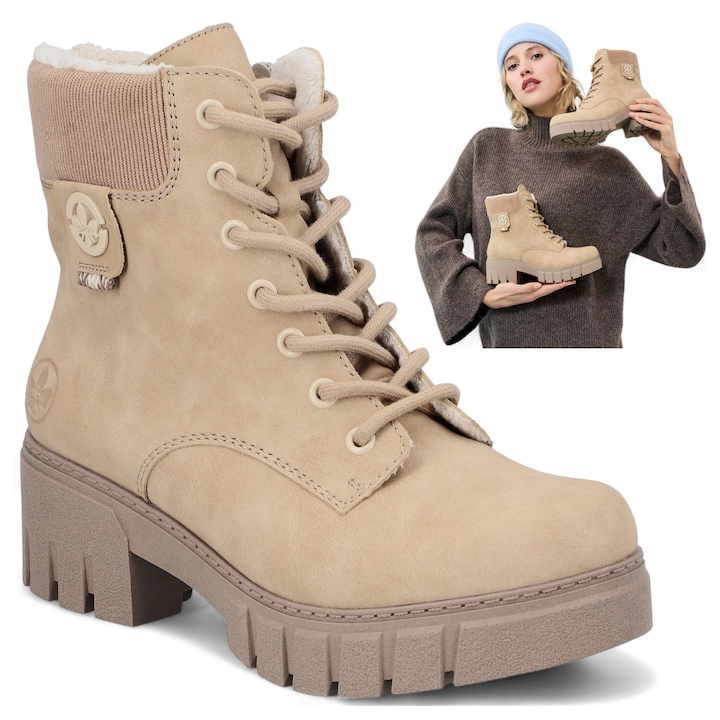 Ghete De Dama, Rieker, Toamna, Cu Toc, Imblanite, Moderne, Bej 38EU