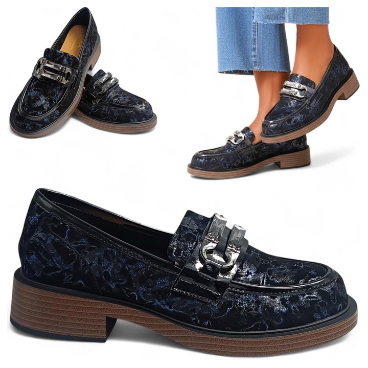 Mocasini De Dama, Barski, Din Piele, Eleganti, Slip-On, Tip Lordsy, Toamna, Negri