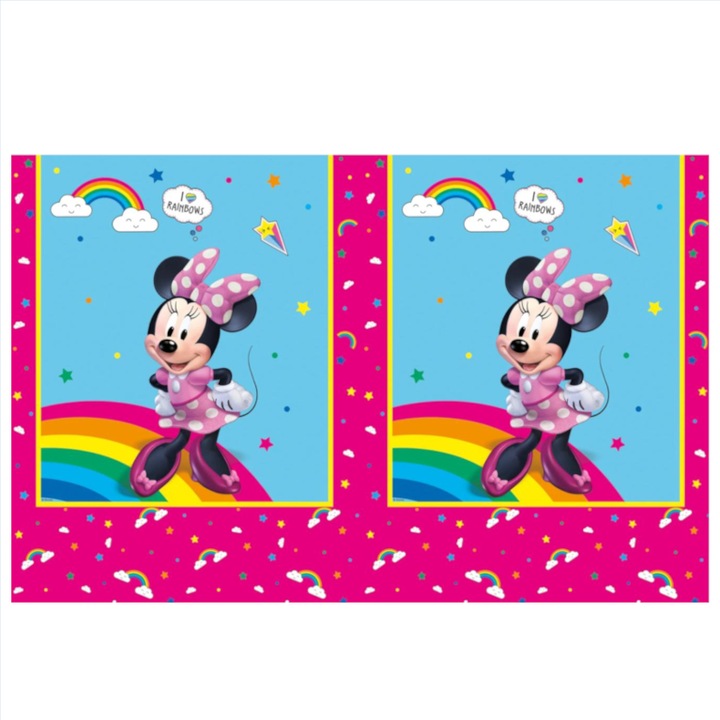 Fade de masa party Minnie Rainbow, 120x180cm