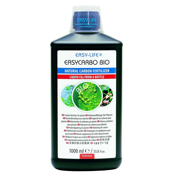 Разтвор за аквариум Easy Life EasyCarbo Bio, 1000 мл, хранителни вещества за растения, 8,3x9,9x21,5 см