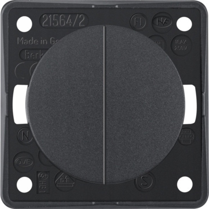 Hager Berker Integro Flow Antracyt Mat - Comutator Dublu 936552505