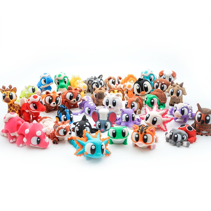 Комплект 20 Приятели на джобчетата, 3D мини фигурки, Flexi Minizz, Случайна опаковка, 3-7см, Многоцветни