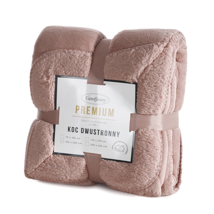 Patura moale din microfibra TEDY 70x160 cm, efect de miel, culoarea mocha