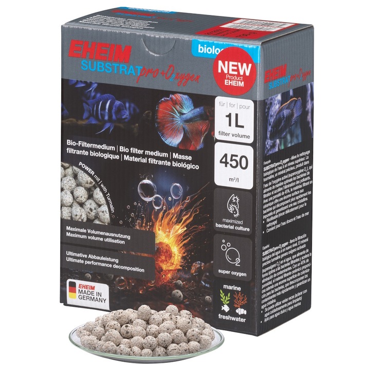 Filtru biologic Eheim SUBSTRATpro+ O2xygen 1 L, ceramica, porozitate 45%, pH neutru