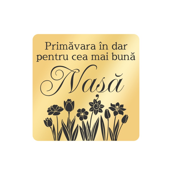 Martisor Brosa Inox Placat Aur 18K Romb Primavara In Dar Nasa