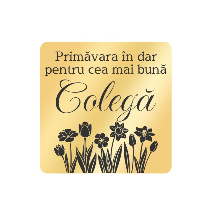 Martisor Brosa Inox Placat Aur 18K Romb Primavara In Dar Colega