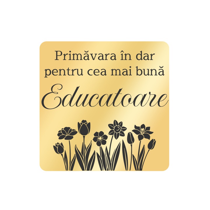 Martisor Brosa Inox Placat Aur 18K Romb Primavara In Dar Educatoare