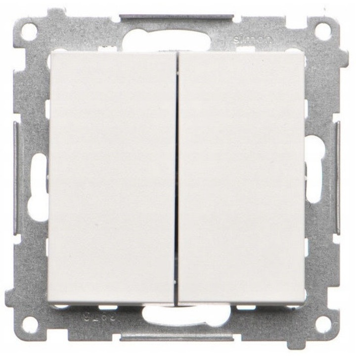 Buton Simon 55 Dublu Monostabil Alb Mat