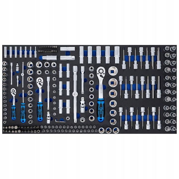 Set chei tubulare 216 piese BGS, insertie XL pentru sertar