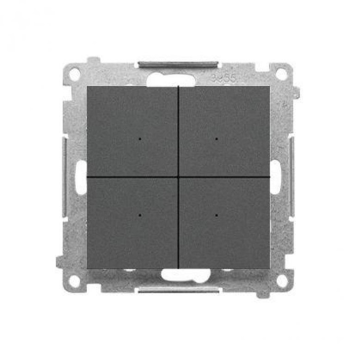 Comutator electric 4 butoane, Kontakt-Simon, grafit mat, IP20, montaj sub tencuială