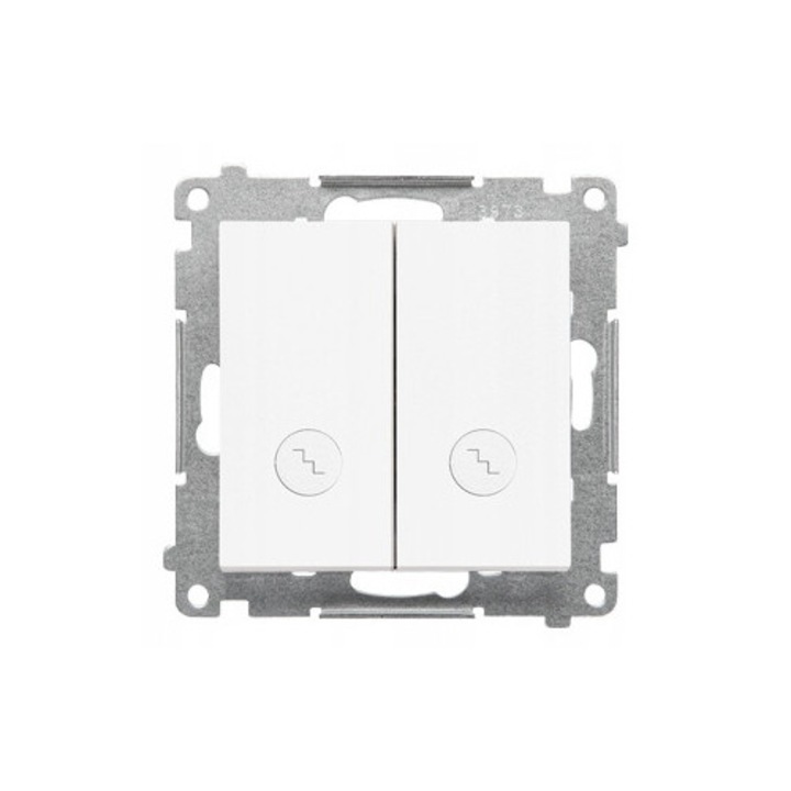 Comutator Dublu Scara Iluminat Alb Mat Simon 55