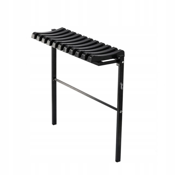 Banca cimitir pliabila, Chomik, 68x27x75cm, metal negru, sezut din lemn