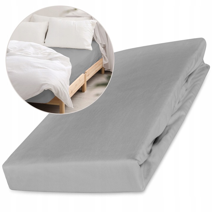 Cearsaf cu elastic 180x200 cm, satin bumbac, culori multiple