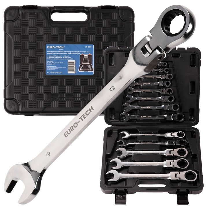 Set Chei Fixe Inelare Cu Cilindru 8-32mm, 13 El., Cu Mecanism Ratet