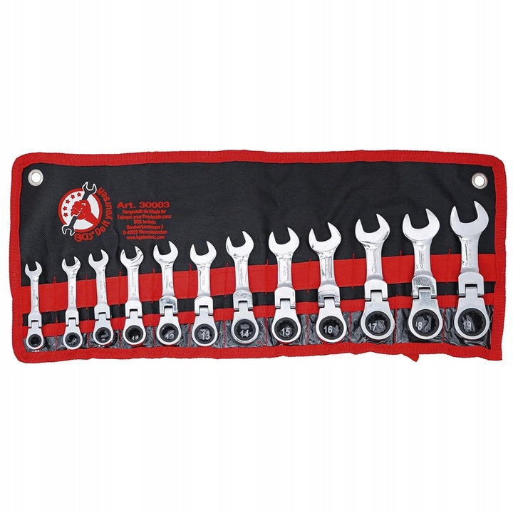 Set 12 chei combinate cu clichet 8-19 mm, BGS