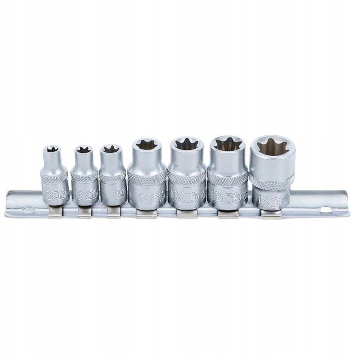Set Tubular Chei Profil E E6-E16, 1/4" & 3/8", 7 orificii