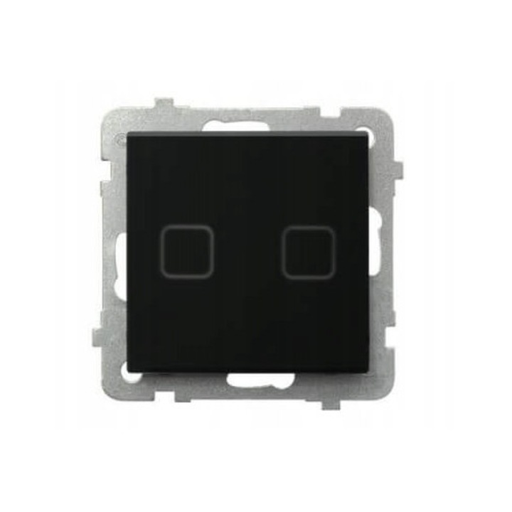 Comutator Double Touch Sonata Glass Fekete Matt 230V