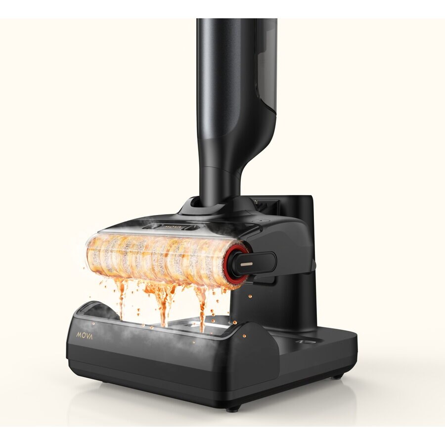 Aspirator vertical si mop, MOVA M10, 800 ml, LED, 18000Pa, Negru