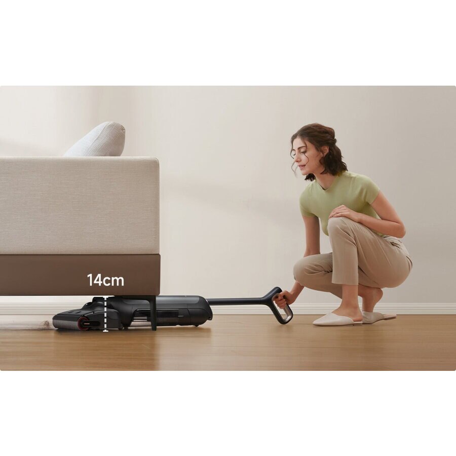 Aspirator vertical si mop, MOVA M10, 800 ml, LED, 18000Pa, Negru