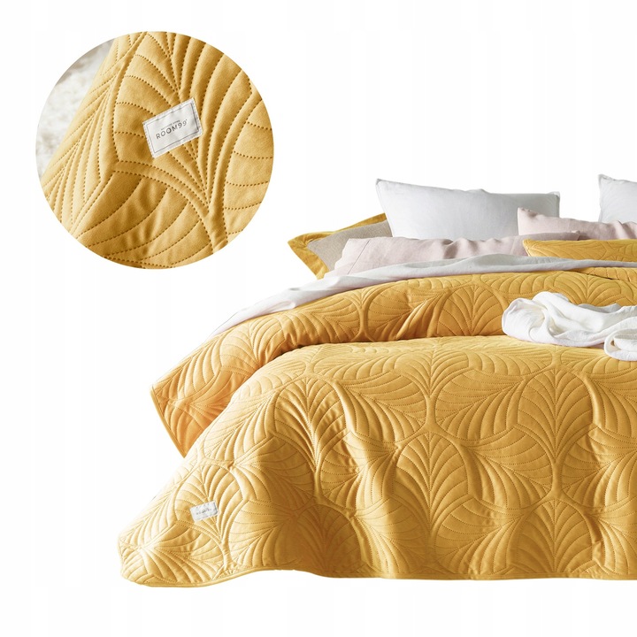 Noptiera Velvet Pikata 240x260 cm, Culoare Mustar
