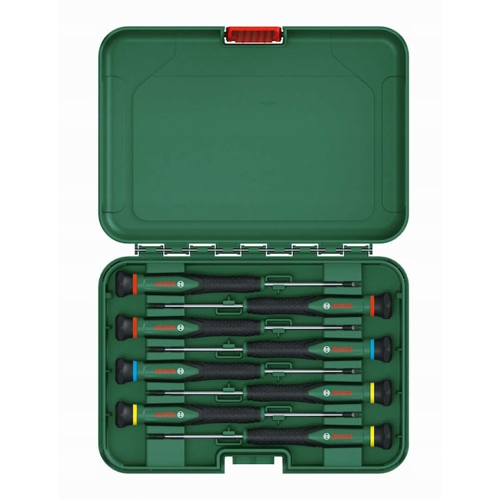 Комплект от 8 прецизни отвертки Bosch, магнитни накрайници, стомана S2