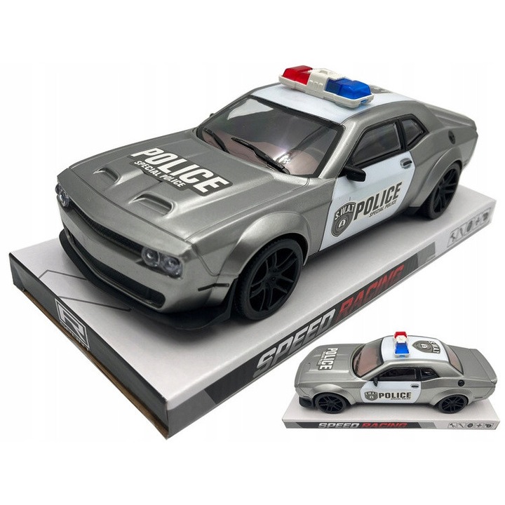 Masina Politie 28cm, Mecanism Friction, Diverse Culori