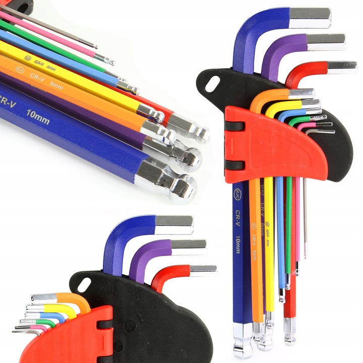 Set Chei Imbus BJC 1.5-10mm, 9 Bucati, Otel S2, Colorate