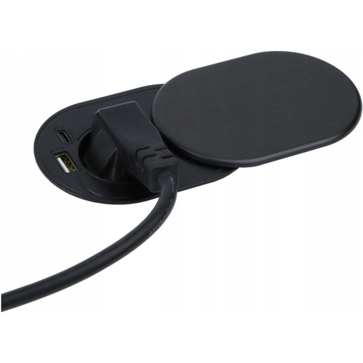 Priza Electrica SLIDEBOX USB Blat Design Light Black