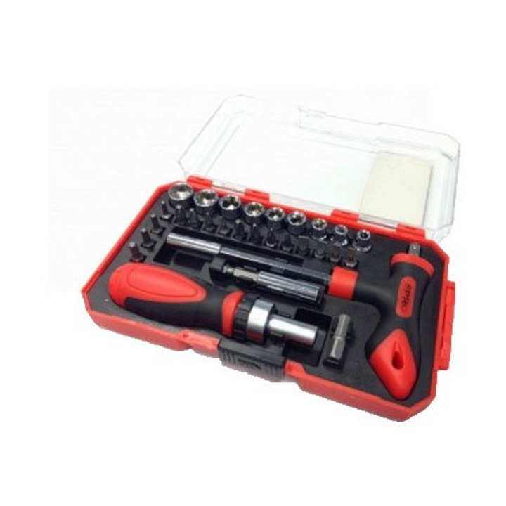 PRO 29 darabos professzionális csavarhúzó és bit készlet racsnival és táskával