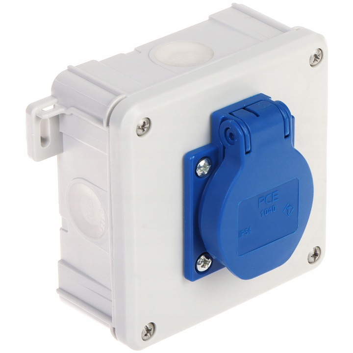 Priza modulara 230V AC 16A IP54, 4 intrari, gri