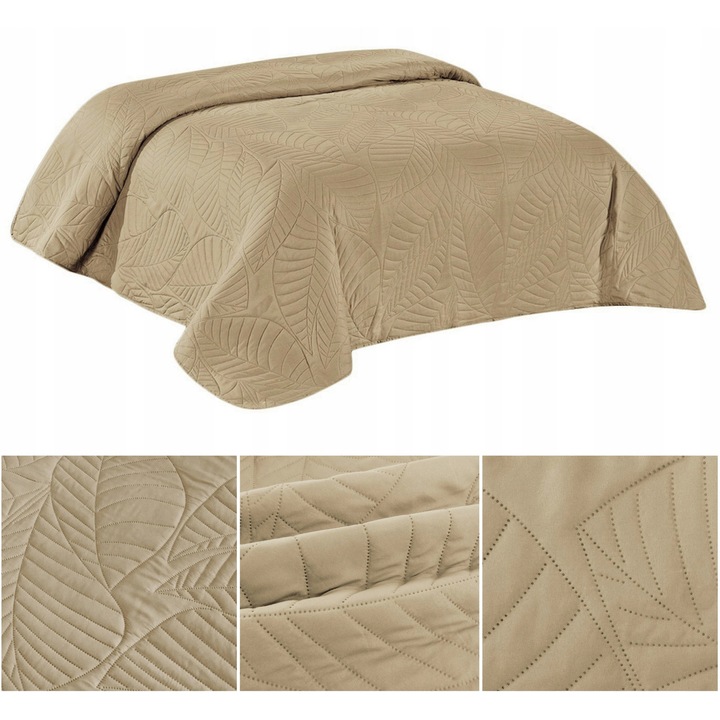 Noptiera Corrado 170x210cm, matlasata, microfibra, bej
