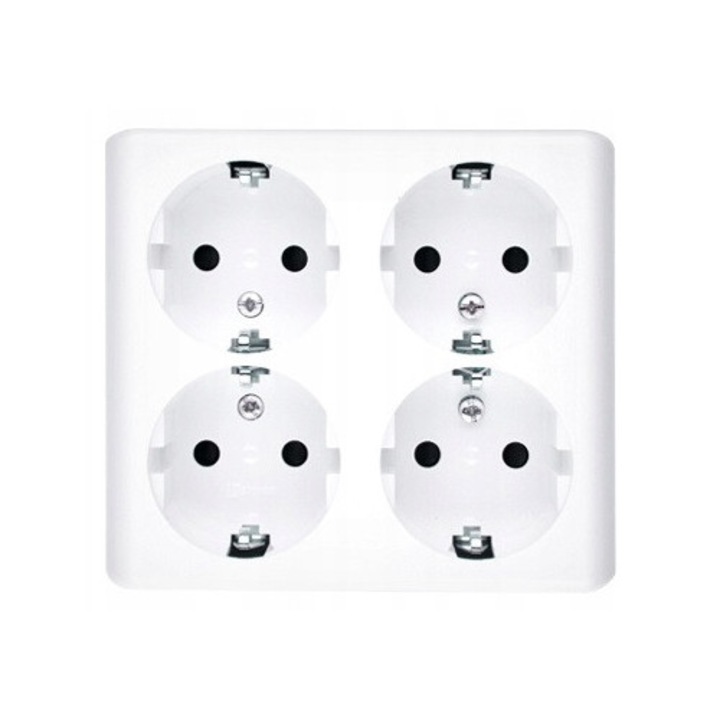 Priza Dubla Schuko Alba Simon 54 Premium cu Protectie