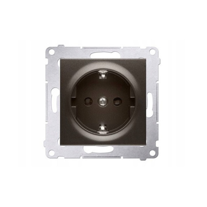 Priza Schuko Simpla, Bronz Mat, Montaj Subtencat, Simon 54 Premium