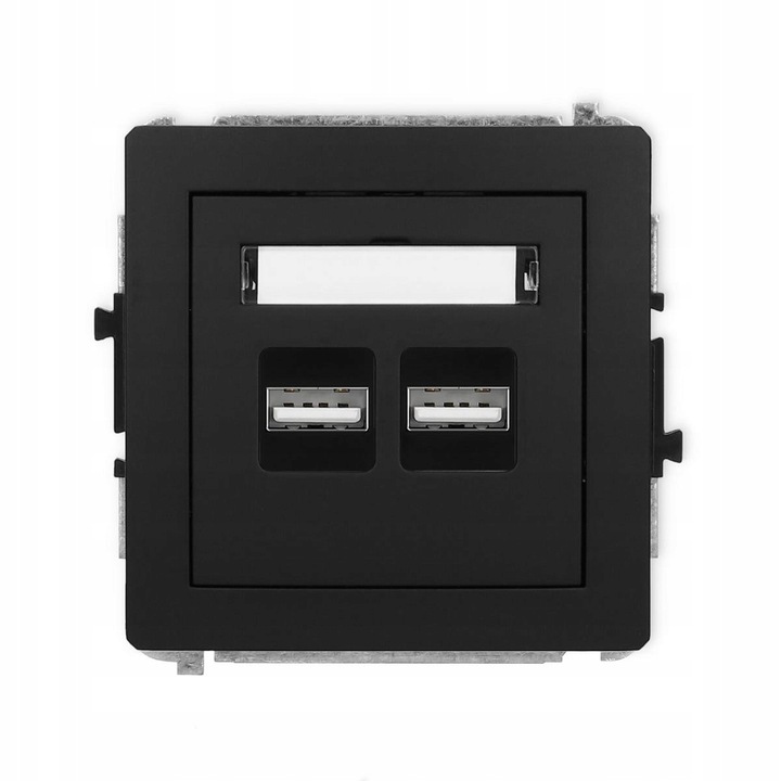 Priza USB Karlik DECO Double Black Matt