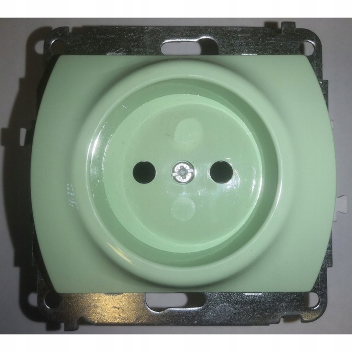 Priza electrica de perete Karlik verde, cu impamantare