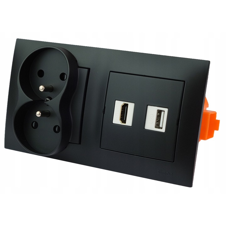 Стенен контакт 1x USB 3.0, HDMI 2.1, 2x 230V, вграден