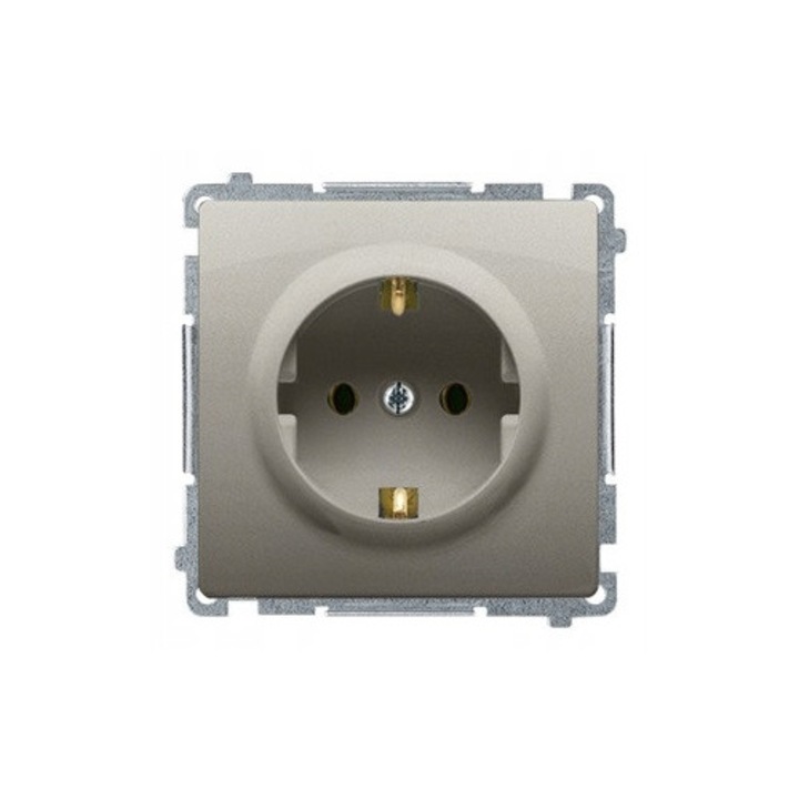 Priza elektrische perete Kontakt-Simon Basic argintiu mat