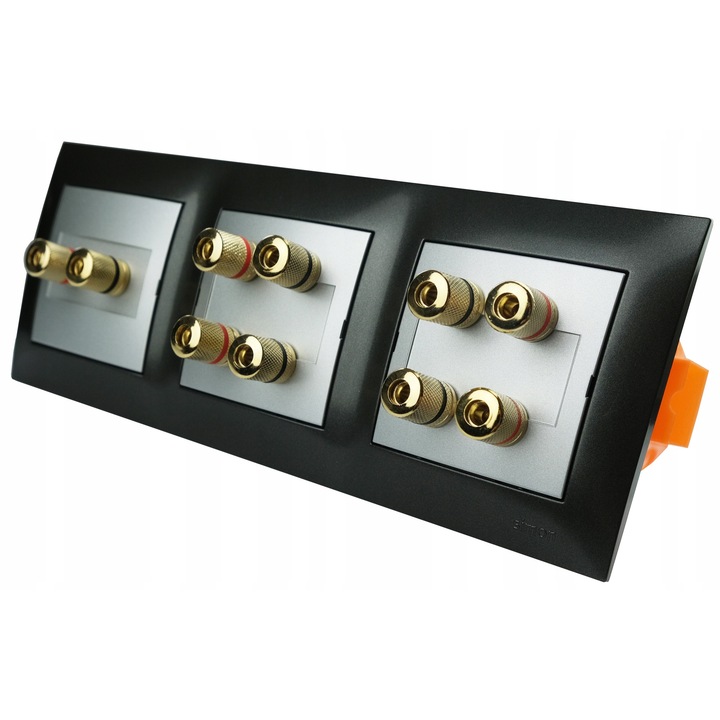 Priza de perete pentru boxe, incastrata, 10 terminale, aur 24K