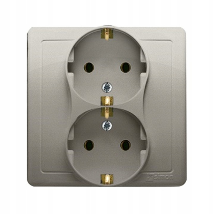 Priza Dubla Schuko Satinata Kontakt-Simon, Montaj Subtirat