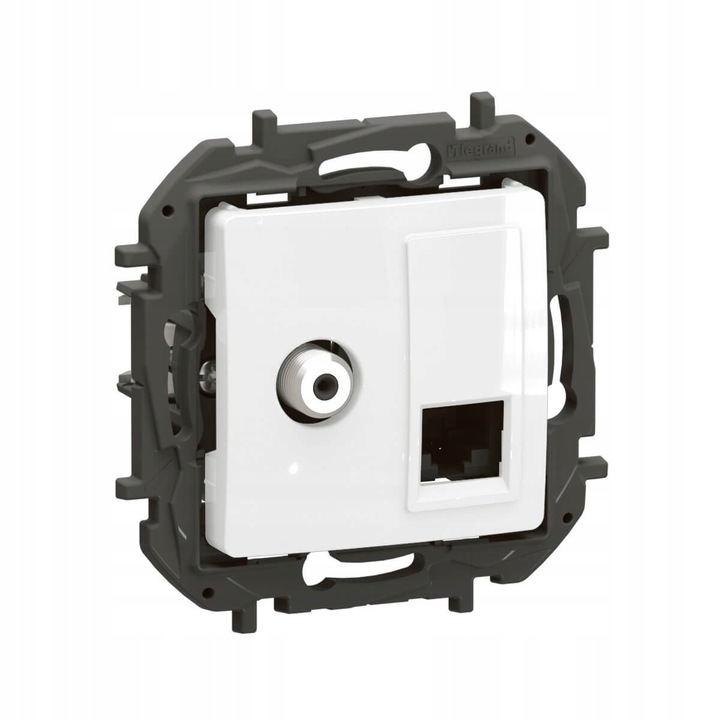 Priza Legrand Niloe F + RJ45 Cat. 6 UTP Alba - Montaj Sub Tencuiala