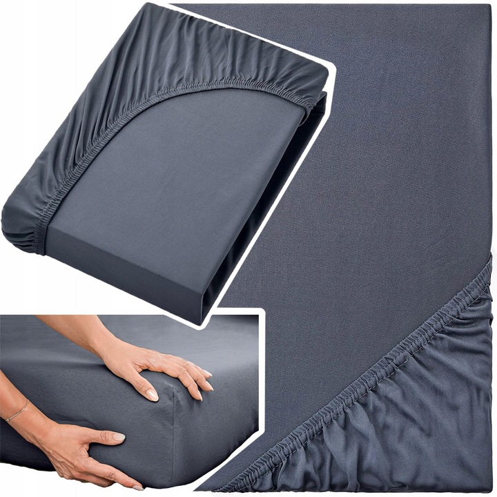 Cearsaf Bumbac Periat 180x200cm, 30cm Elastic, Grosime Saltea