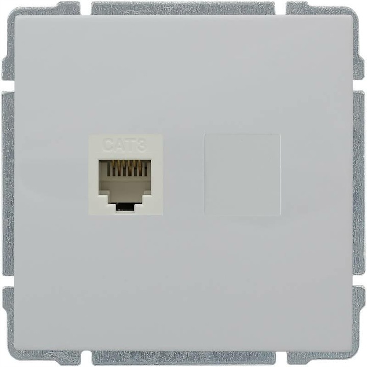 Priza Telefonica KOS Alba Montaj Sub Tencuiala 660463